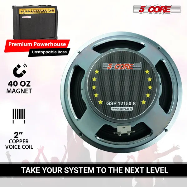 5 Core 12" Guitar Speaker 300W 8Ohm/16Ohm 40Oz Magnet 2" VC Amplificateur de Cabinet Driver