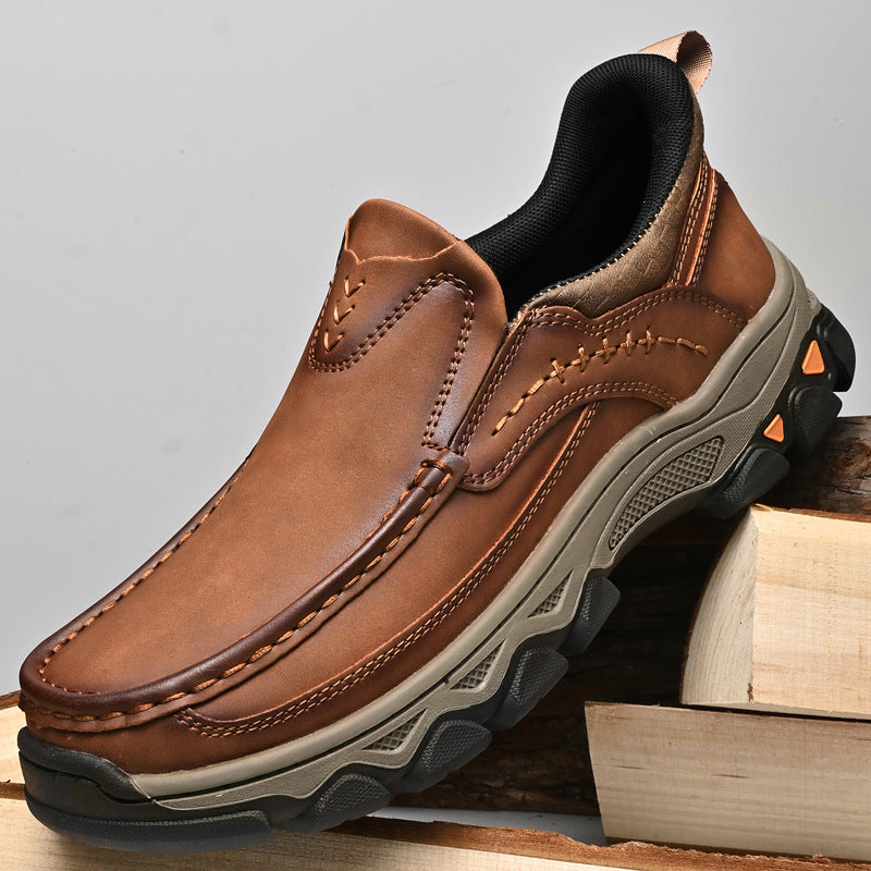Chaussures en cuir casual homme avec des semelles épaisses