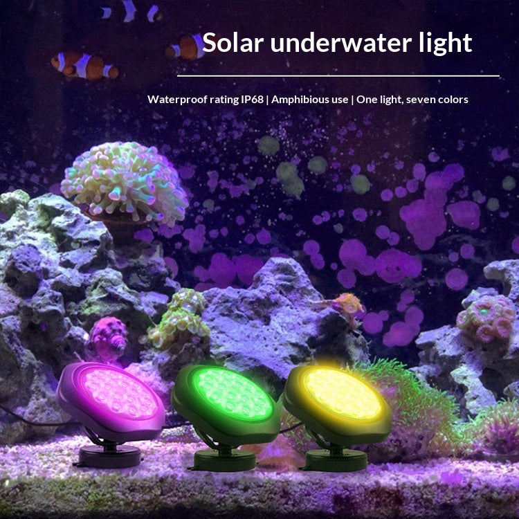Disque sous-marin à énergie solaire Cour extérieure multicolore Lumière submersible