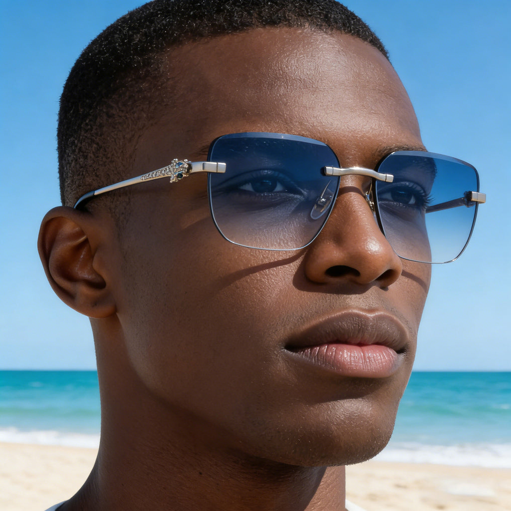 Lunettes de soleil Fashionable Square Rimless pour hommes