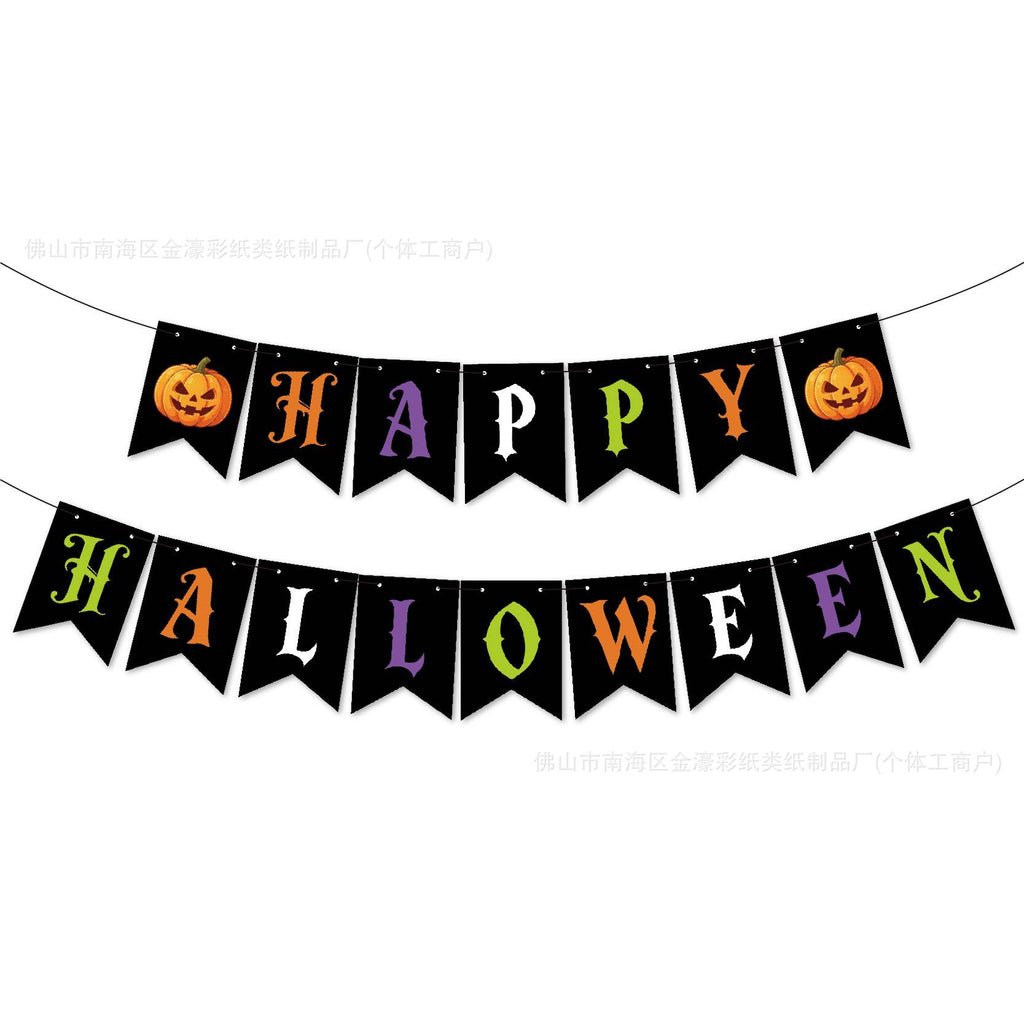 Halloween Fête Décorations Pumpkin Swallowtail Banner Ghost Festival Atmosphère Scene Set