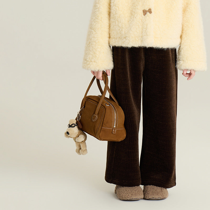 Pantalons à jambes droites doublés de polaire