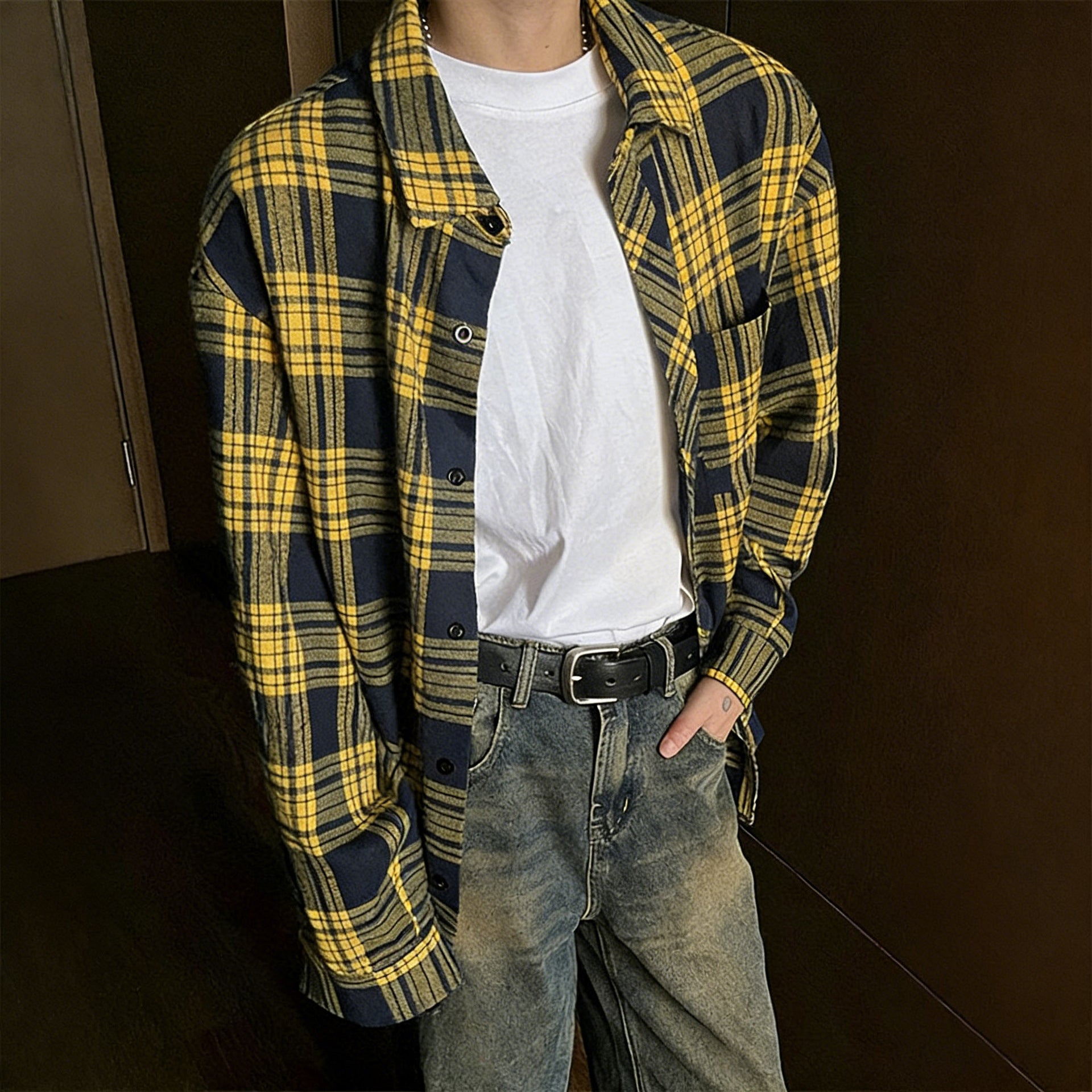 Chemise en Plaid Casual pour Homme