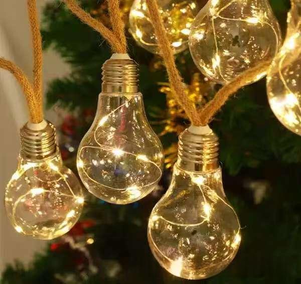 Lumières extérieures à chaîne de chanvre à propulsion solaire
