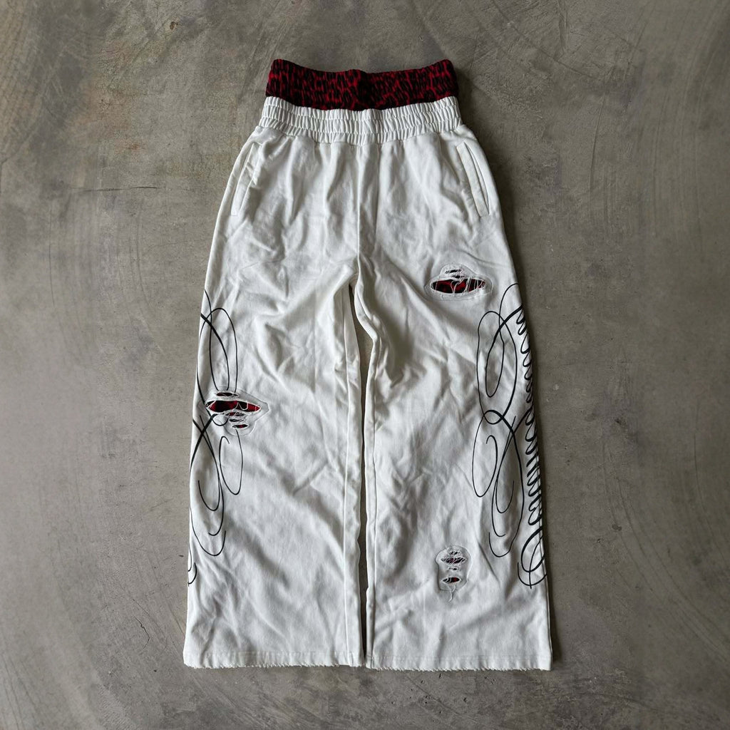 Sweatpants sport occasionnels à double bande imprimée en lettres