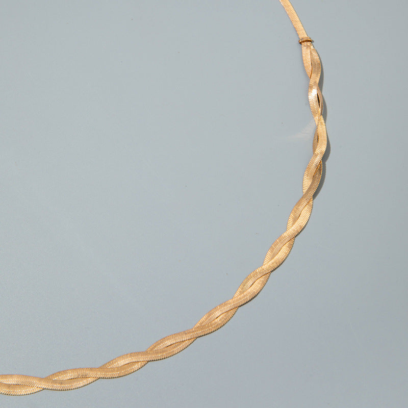 Ceinture de taille à chaîne de serpent à paille métallique