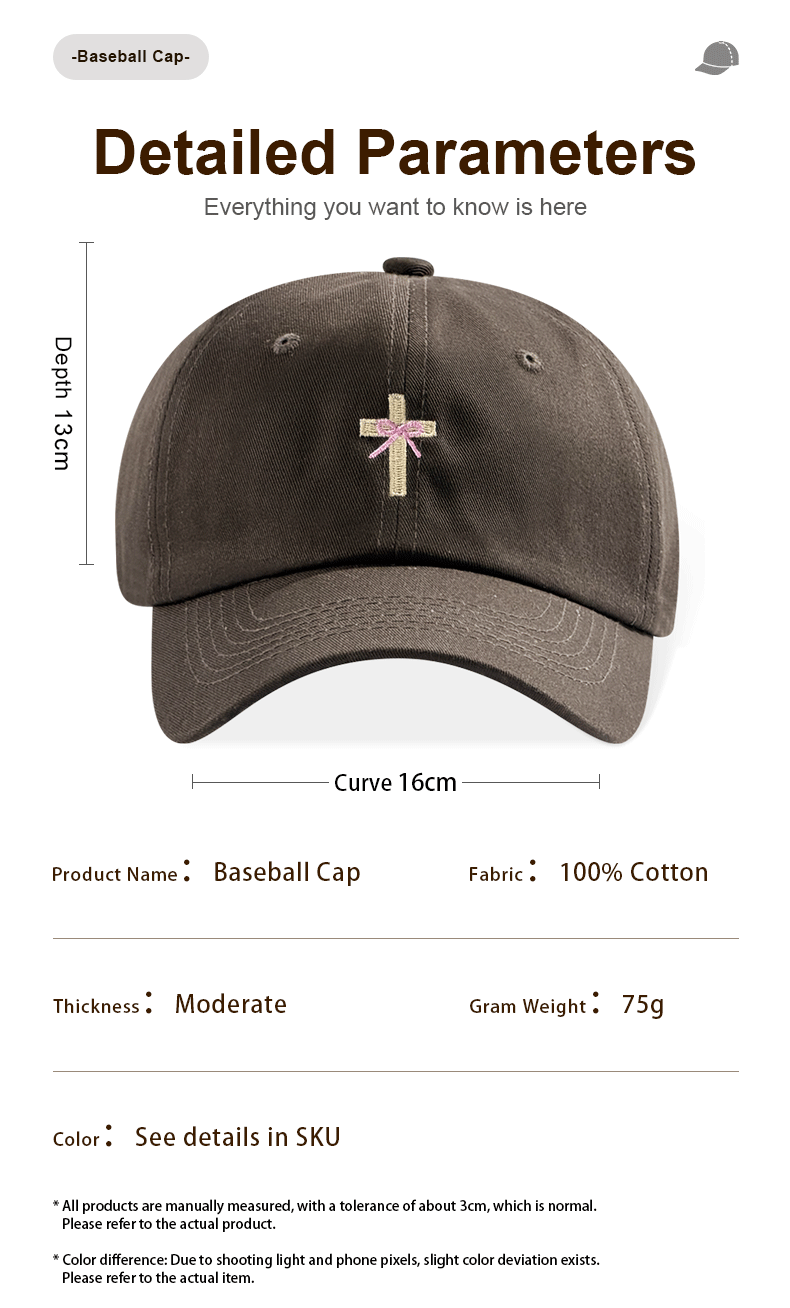 Religieux Christian Cross Bow Broderie Vintage Casual Unisexe Baseball Chapeau de papa