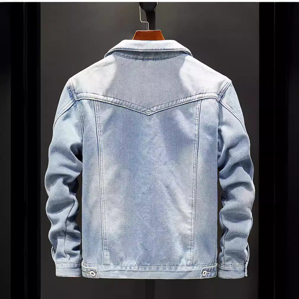 Commerce extérieur Automne et hiver Veste Grande Taille Homme Denim Jeune Occasion Casual Veste Wa