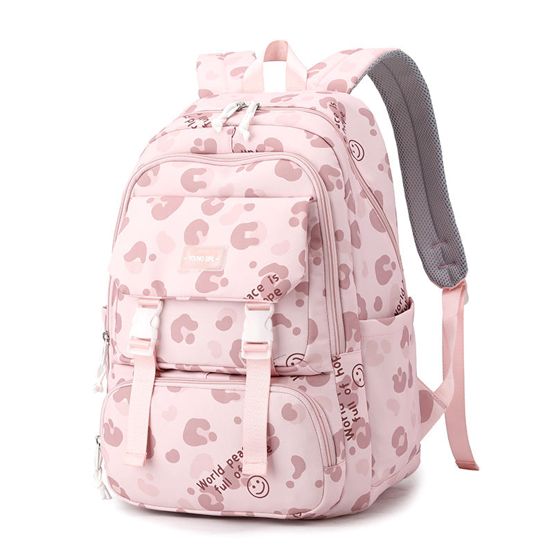 Sac à dos imprimé léger Grande capacité Middle School Student Schoolbag