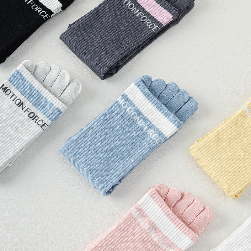 SpringSummer Chaussettes à cinq doigts pour le yoga et Pilates en couleurs vives pour les femmes