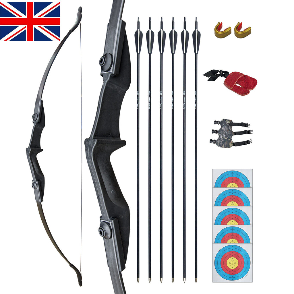 53 Takedown Recurve Bow Fiberglass Arrows Set 40Kgs Archery Bow Hunting Shoot UK