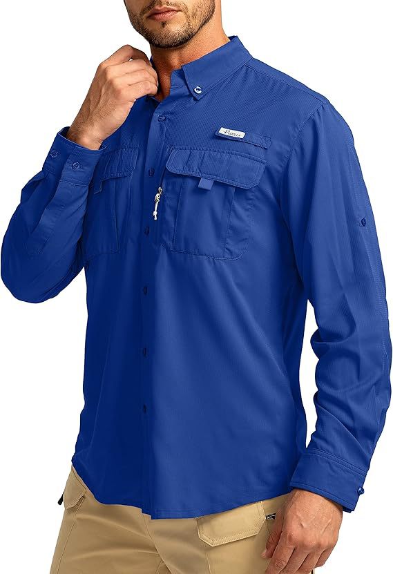 Men's long-sleeved collared shirt