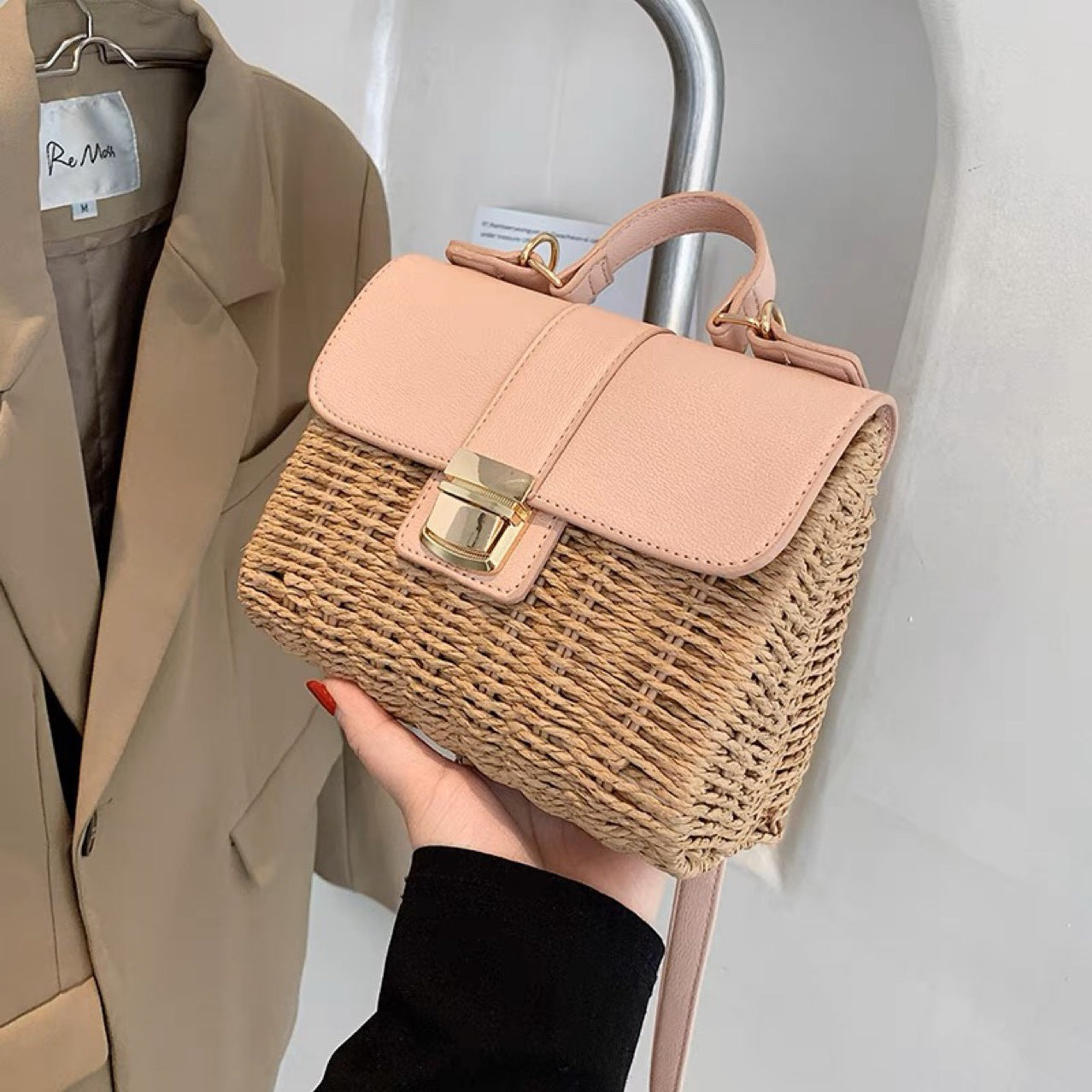 Springsummer Chic Woven Trendy Sac à main Straw Crossbody Sac