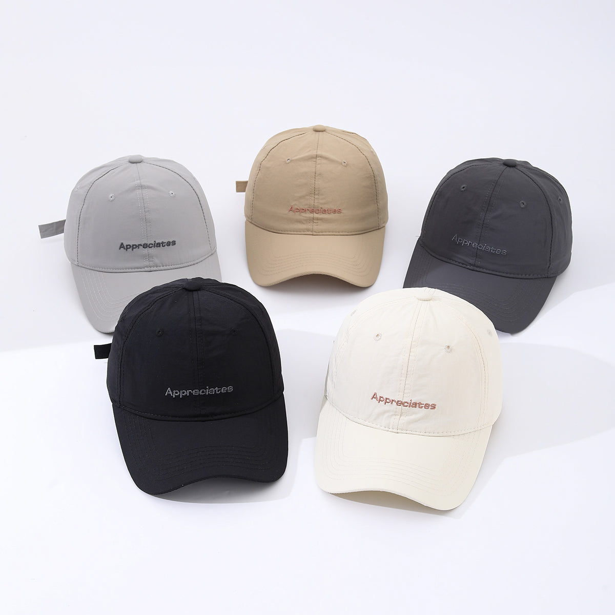 Single-color embroidered English letters Quick-drying Lightweight Adjustable shade Simp