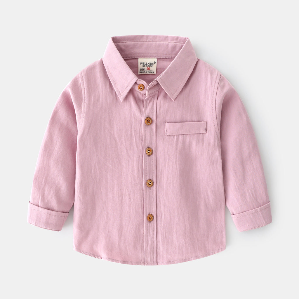 Mode Personnalité Couleur Solide Chemise pour garçons