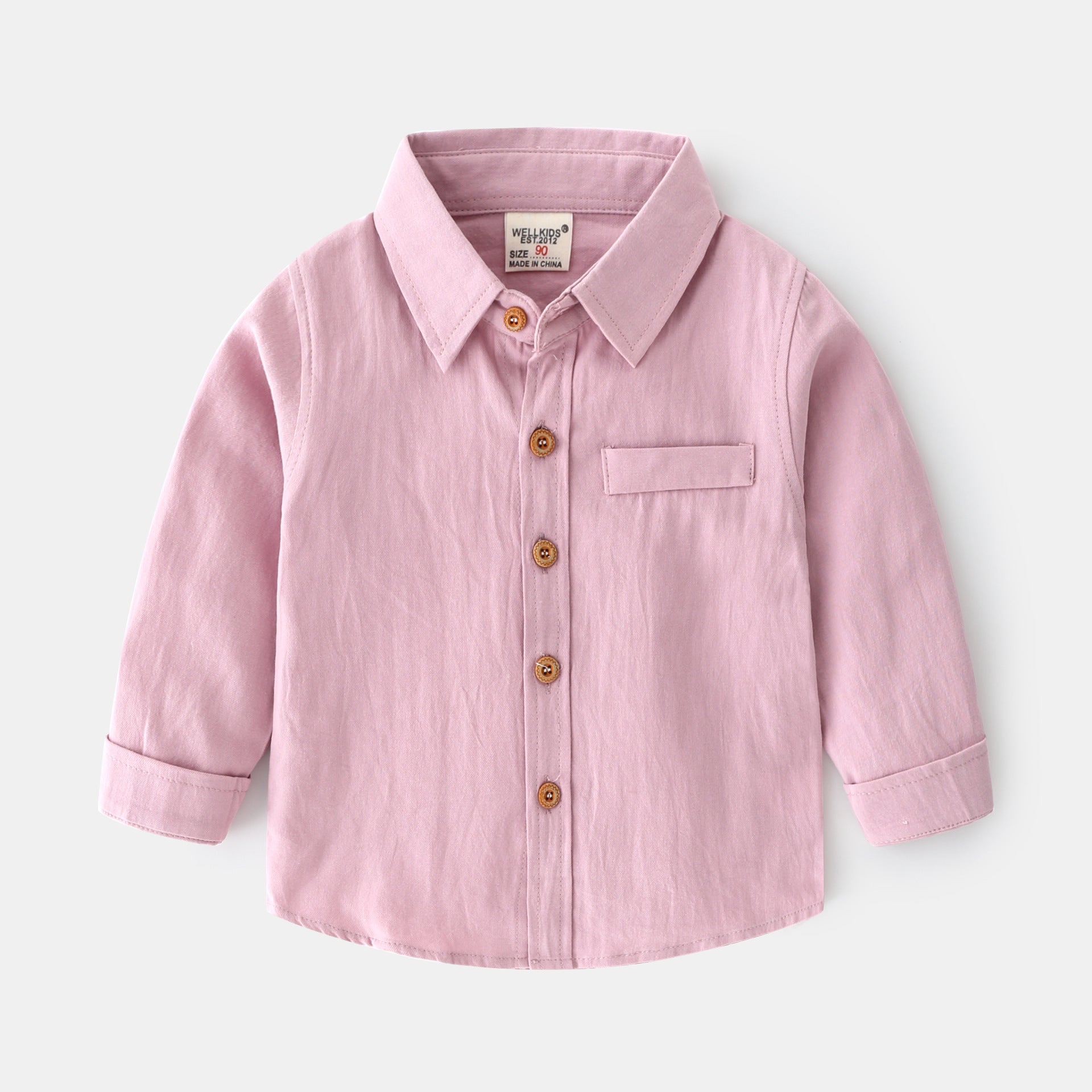 Mode Personnalité Couleur Solide Chemise pour garçons