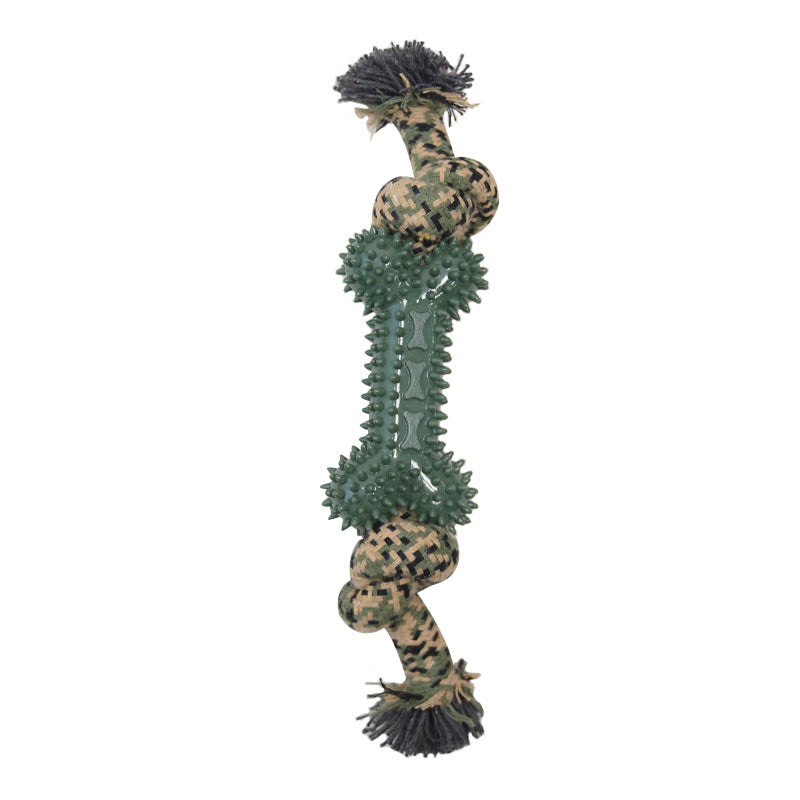 Jouet de chien Camouflage boule de corde de coton pour le nettoyage des dents durable