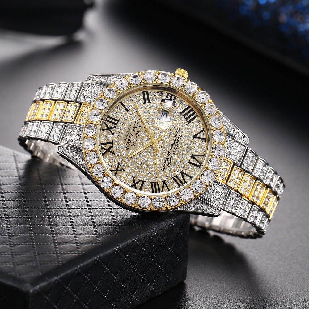 Montre Quartz à cadran numérique romain