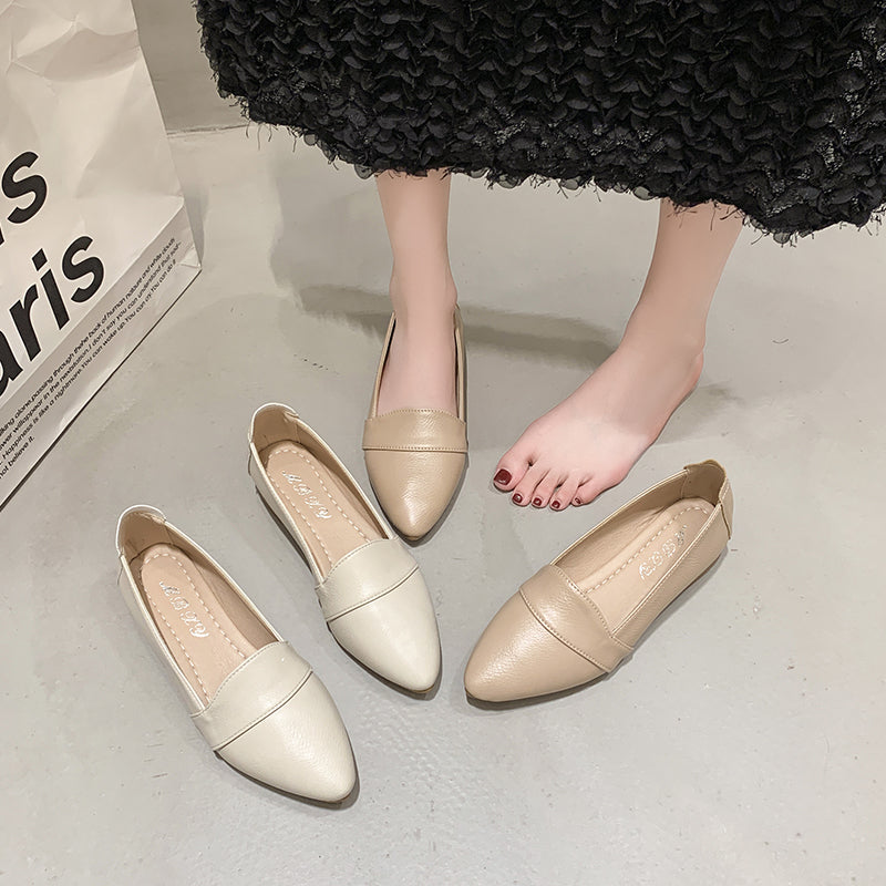 Femmes Pointed Toe Spliced Strap Pompes de talon à bas bloc
