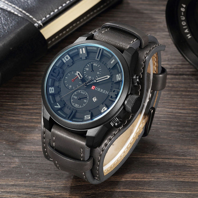 Ceinture Sports Grande Plaque Montre Quartz
