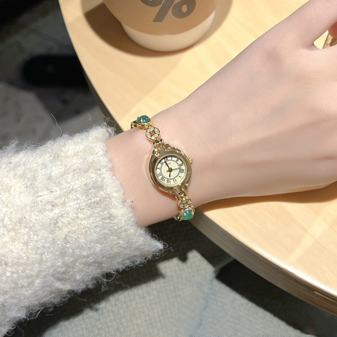 Graceful Refined Watch Luxury Retro Half-Antique Gold Dial