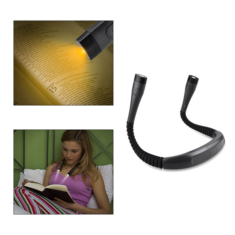 Led pending neck lumière blanche et jaune double lumière extérieure Portable Student Reading Light