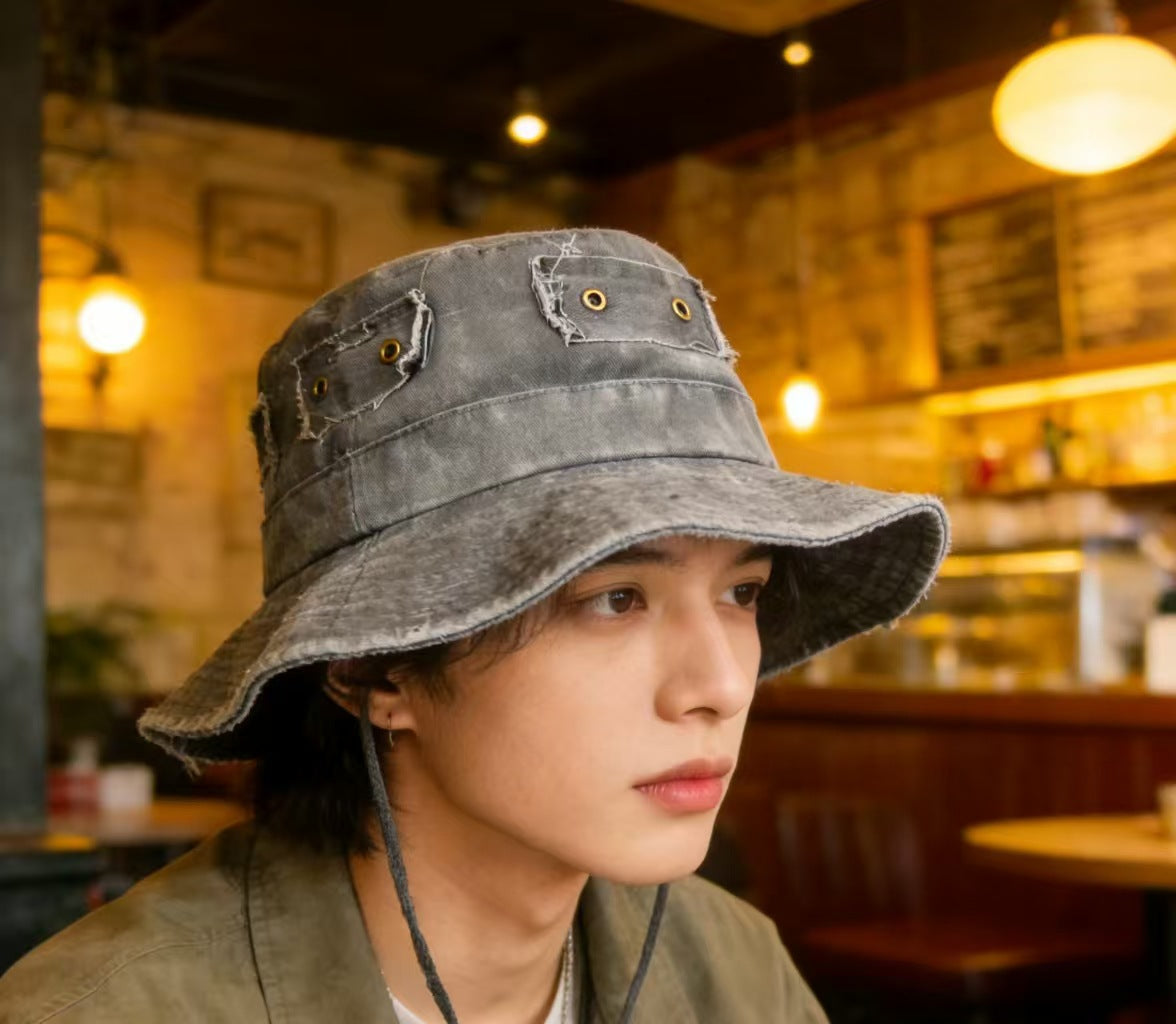 Chapeau de seau Lavé-cotton rétro pour la protection solaire à l'extérieur