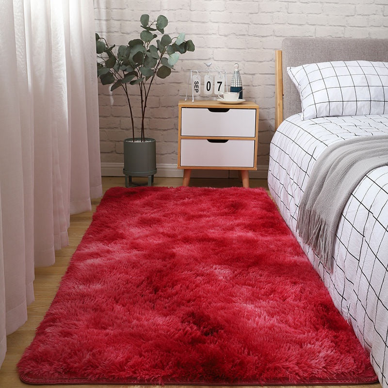 Silk Carpet Bedroom Solid Color Sitting Area