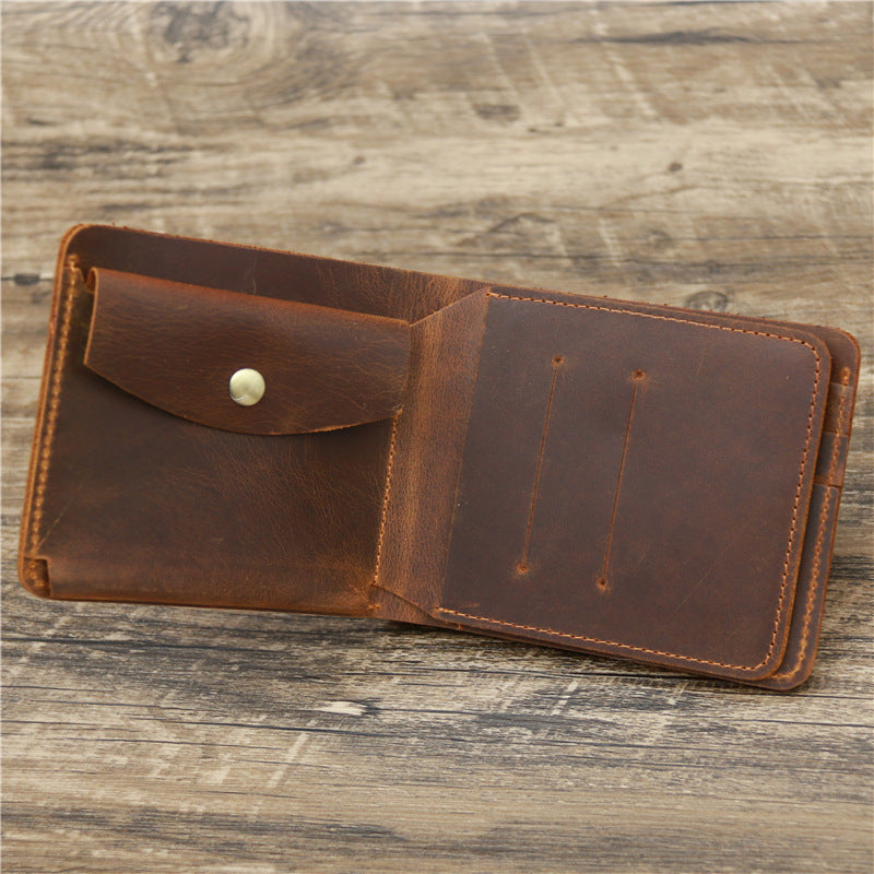 Hommes Crazy Horse En cuir carte d'argent sac en cuir Portefeuille