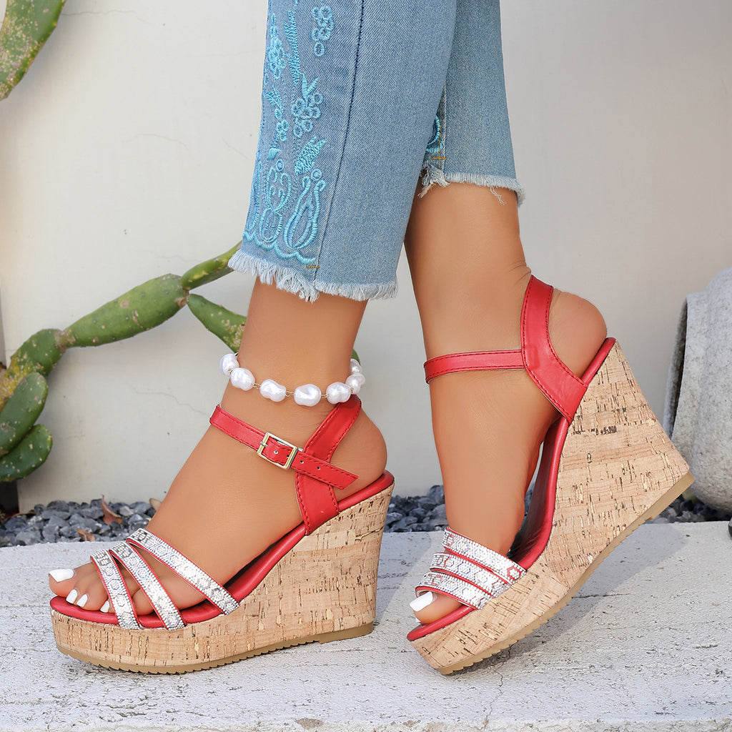 Chaussures de plage décontractées à la mode avec sandales en Strass