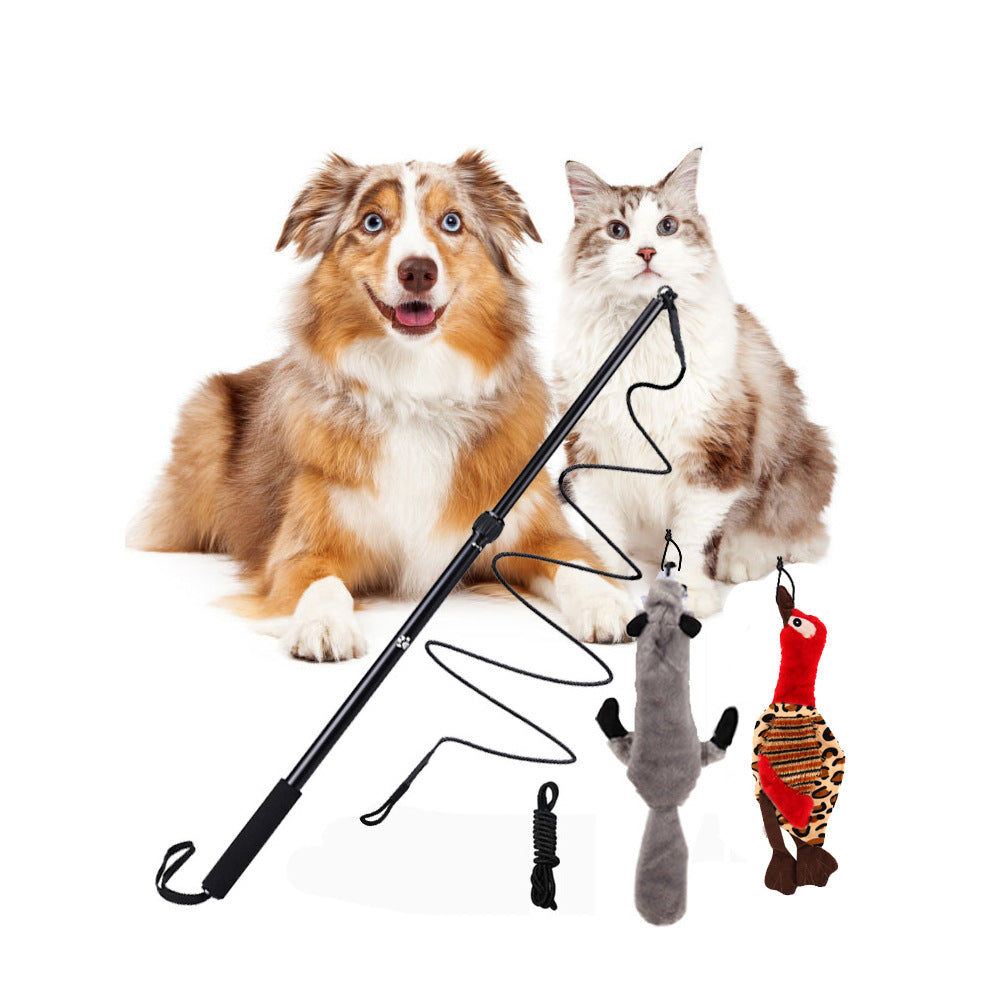 Bâton télescopique chien Teasing Rod Toy Pet