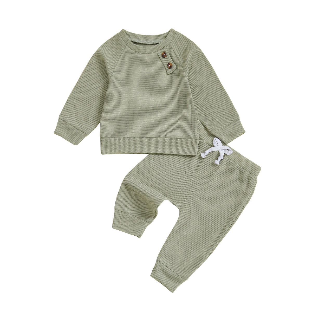 Solid color baby top and pants