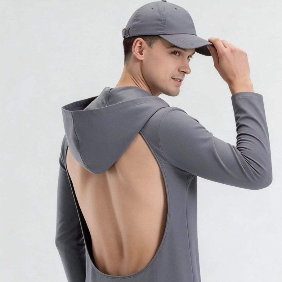 Chemise à dos à capuche en soie de glace d'été pour hommes