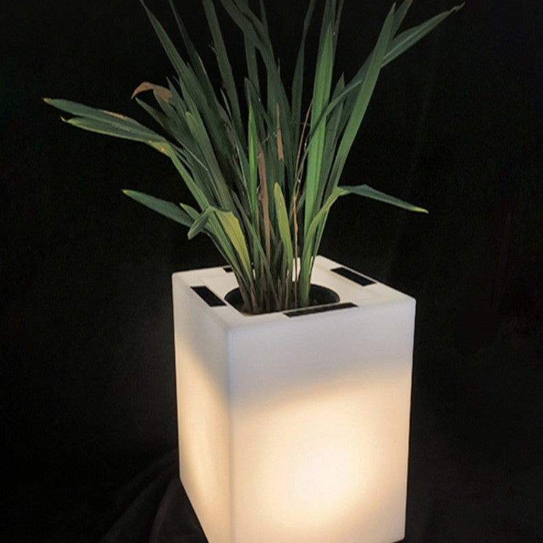 Waterproof plastic flower pot garden lamp