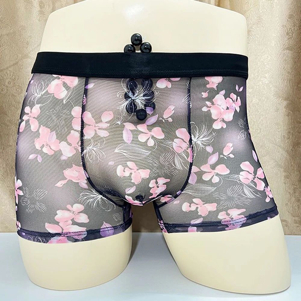 Short de Boxer Homme entièrement transparent Ultra mince impriméSolid