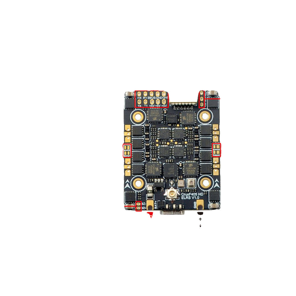 3-en-1 Contrôle de vol Port en série intégré 24GHz ELRS Receveur