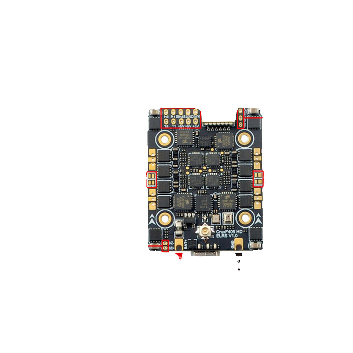 3-en-1 Contrôle de vol Port en série intégré 24GHz ELRS Receveur