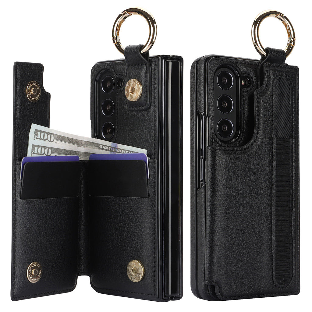 Simple Fente de stylo pliant cas téléphone en cuir
