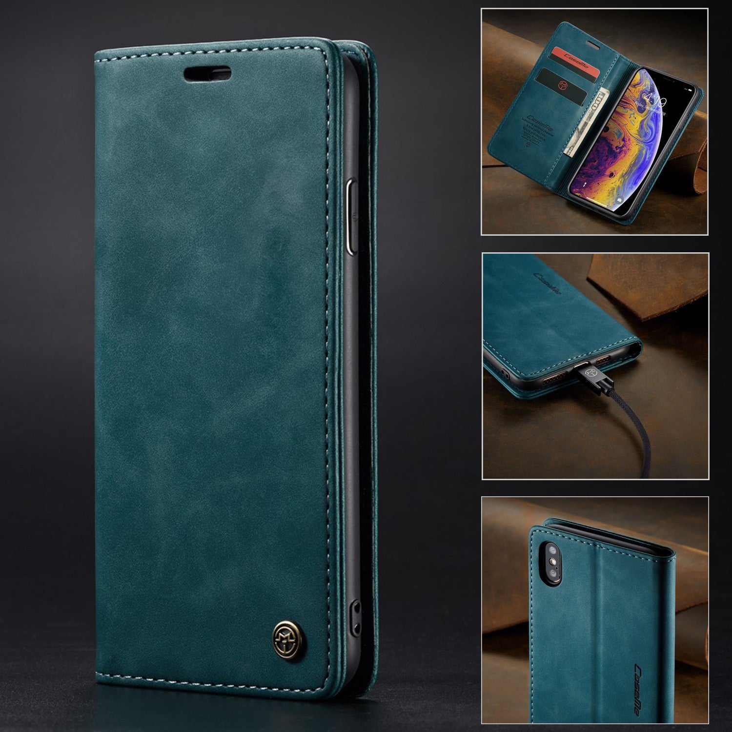 Multifonctionnel Leather Magnetic Phone Case Card Flip Protective Cover