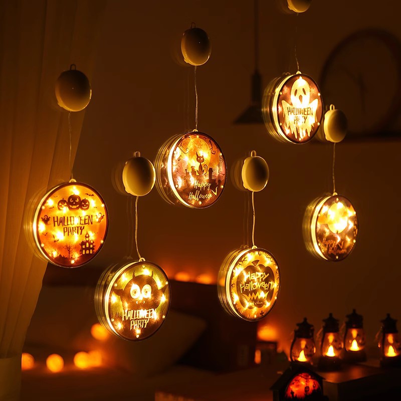 En stock Traitement Halloween Lumineux citrouille décoration légère Fête fenêtre pendentif Atmos