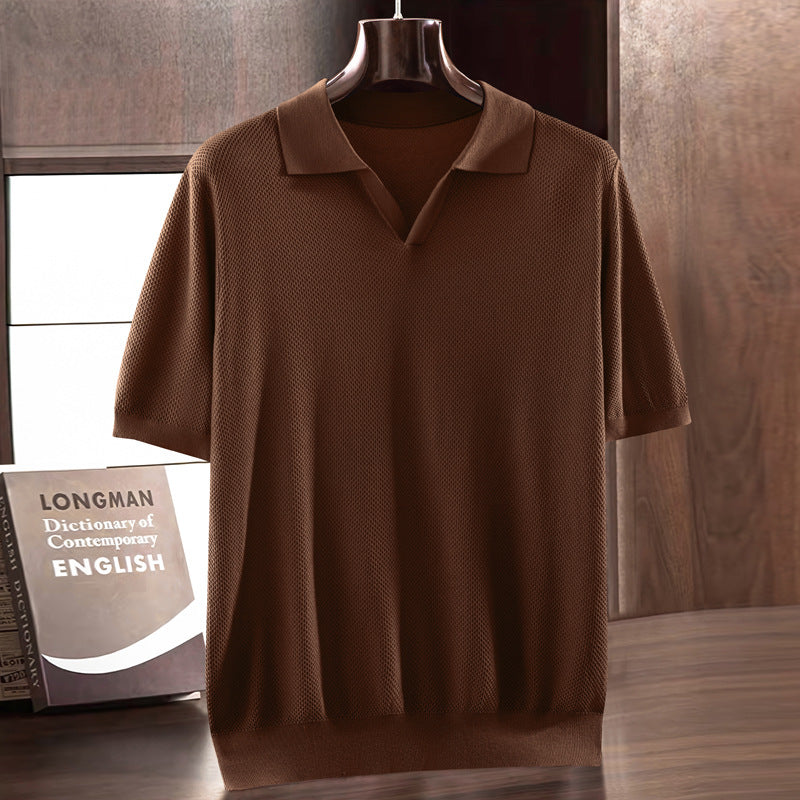 T-shirt casual Lapel pour hommes Top