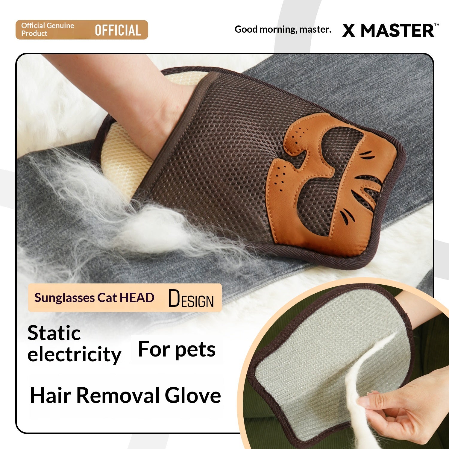Gants d'enlèvement de cheveux statiques pour animaux de compagnie