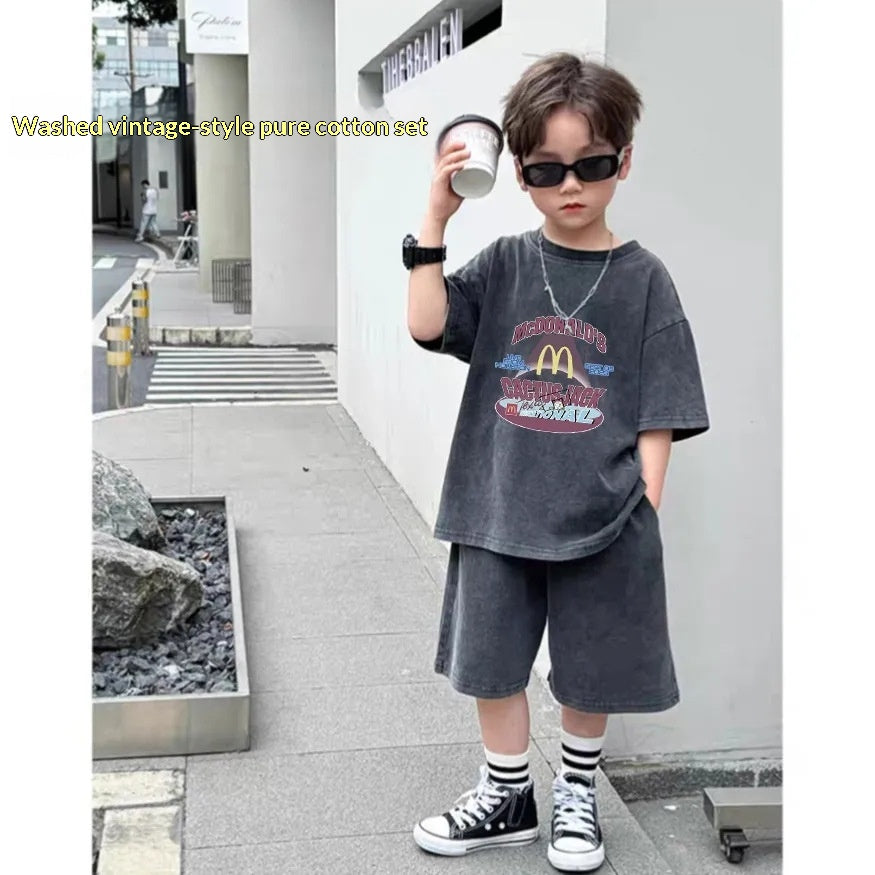 Garçons' Cool et élégant coton deux pièces sport Outfit