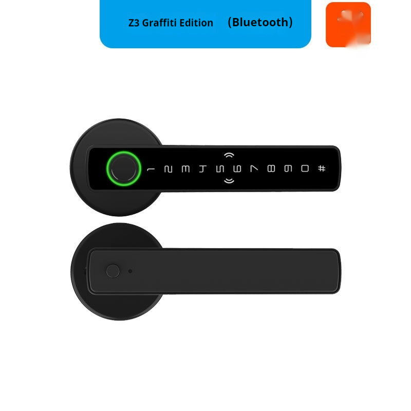 Serrure de porte intelligente à poignée simple intérieure en bois