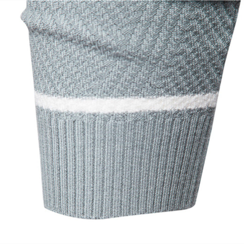 En stock L'automne et l'hiver hommes occasionnels rayés hommes Pullover couleur correspondant Roun