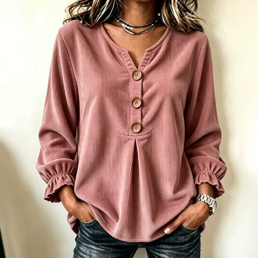 Blouse Corduroy à manches longues pour femmes