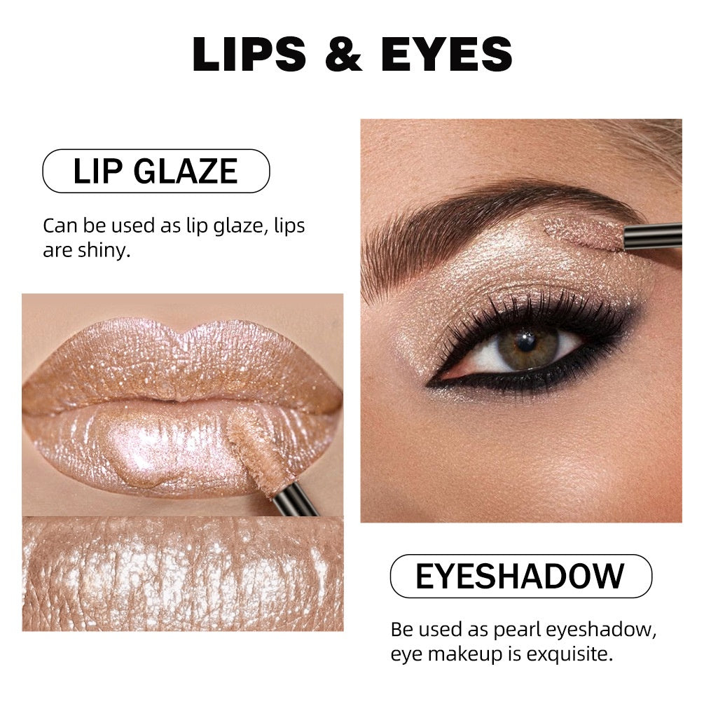 Rouge à lèvres liquide Diamond Eye Shadow Maquillage à double usage