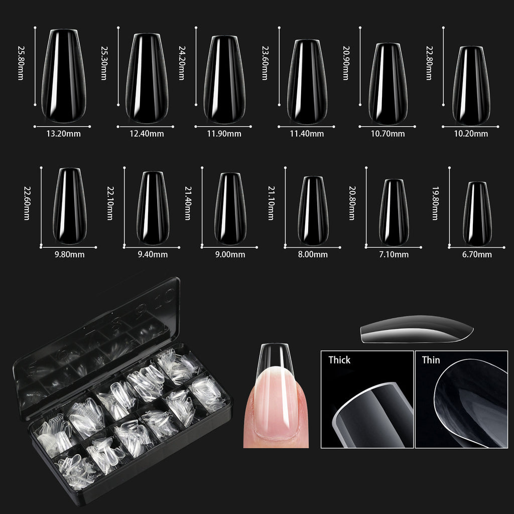 Conseils transparents d'ongle de ongles Formes d'ongle pour la manucure sans couture Faux ongles en boîte