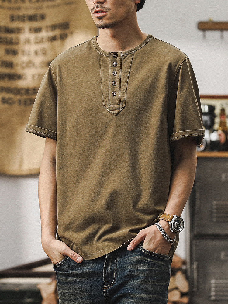 T-shirt retro à manches longues pour hommes
