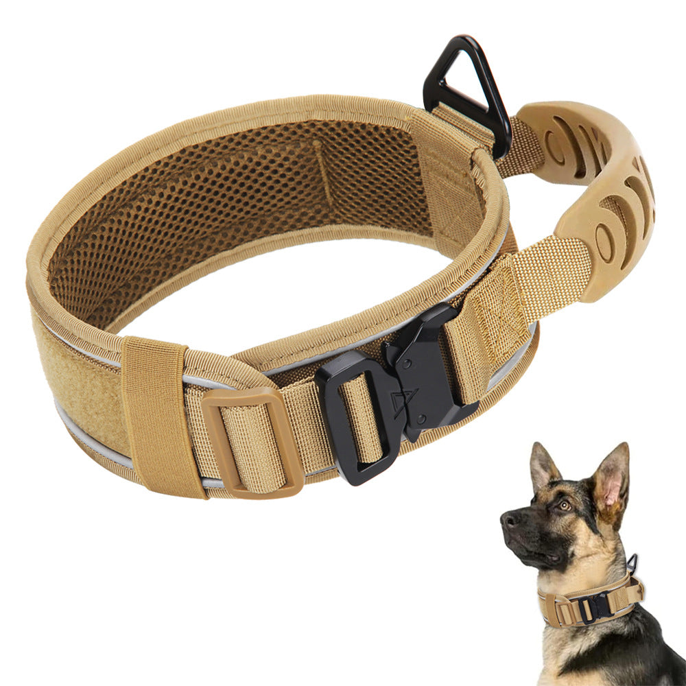 C4 Collier de chien réfléchissant Collier de chien en métal tactique